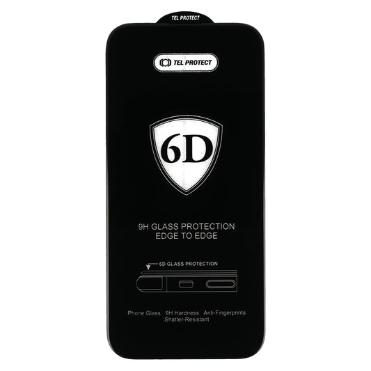 HARTOWANE SZKŁO TEL PROTECT FULL GLUE 6D DO IPHONE 13/13 PRO/16E CZARNE - PAKIET 10 SZTUK