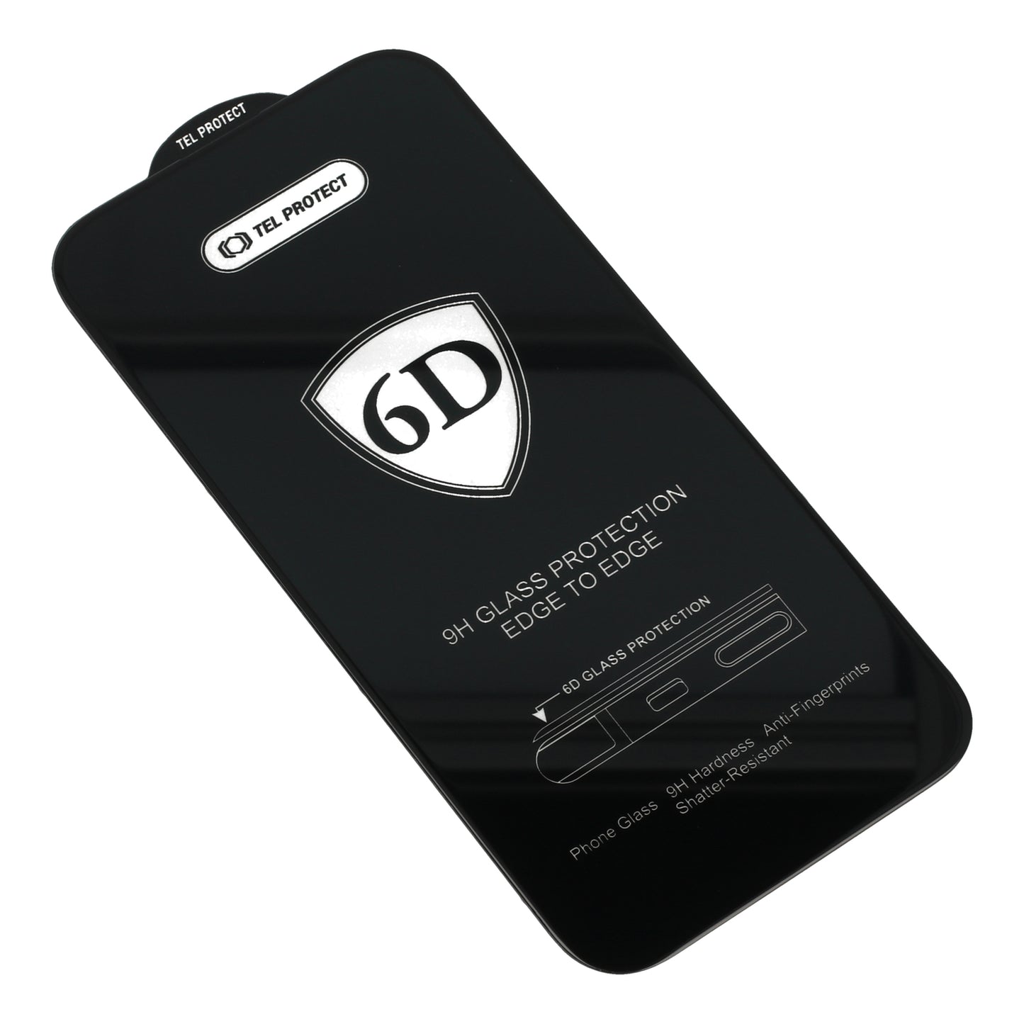 HARTOWANE SZKŁO TEL PROTECT FULL GLUE 6D DO IPHONE 13/13 PRO/16E CZARNE - PAKIET 10 SZTUK