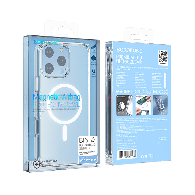 BOROFONE ETUI BI5 ICE SHIELD MAGNETIC IPHONE 16 PRO MAX PRZEZROCZYSTY