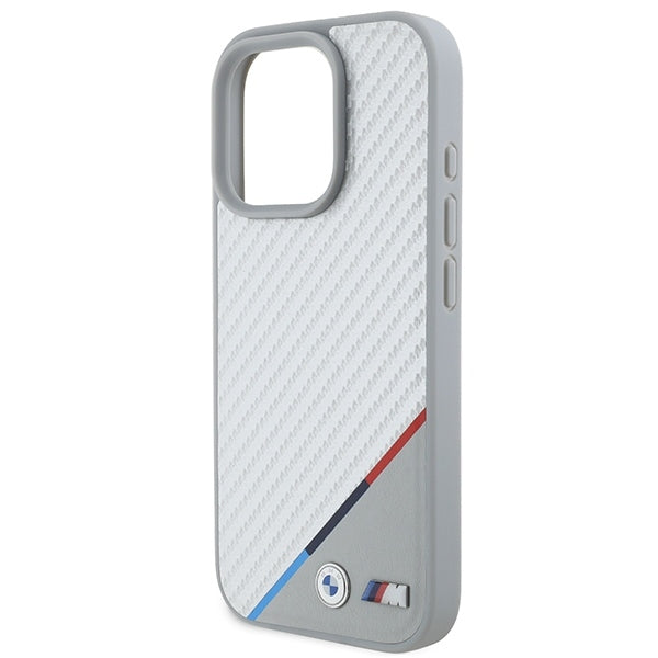 ORIGINAL CASE BMW M CARBON TRICOLOR LINE MAGSAFE BMHMP16L23PUDTS FOR IPHONE 16 PRO GREY