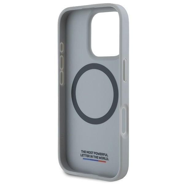 ORIGINAL CASE BMW M CARBON TRICOLOR LINE MAGSAFE BMHMP16L23PUDTS FOR IPHONE 16 PRO GREY