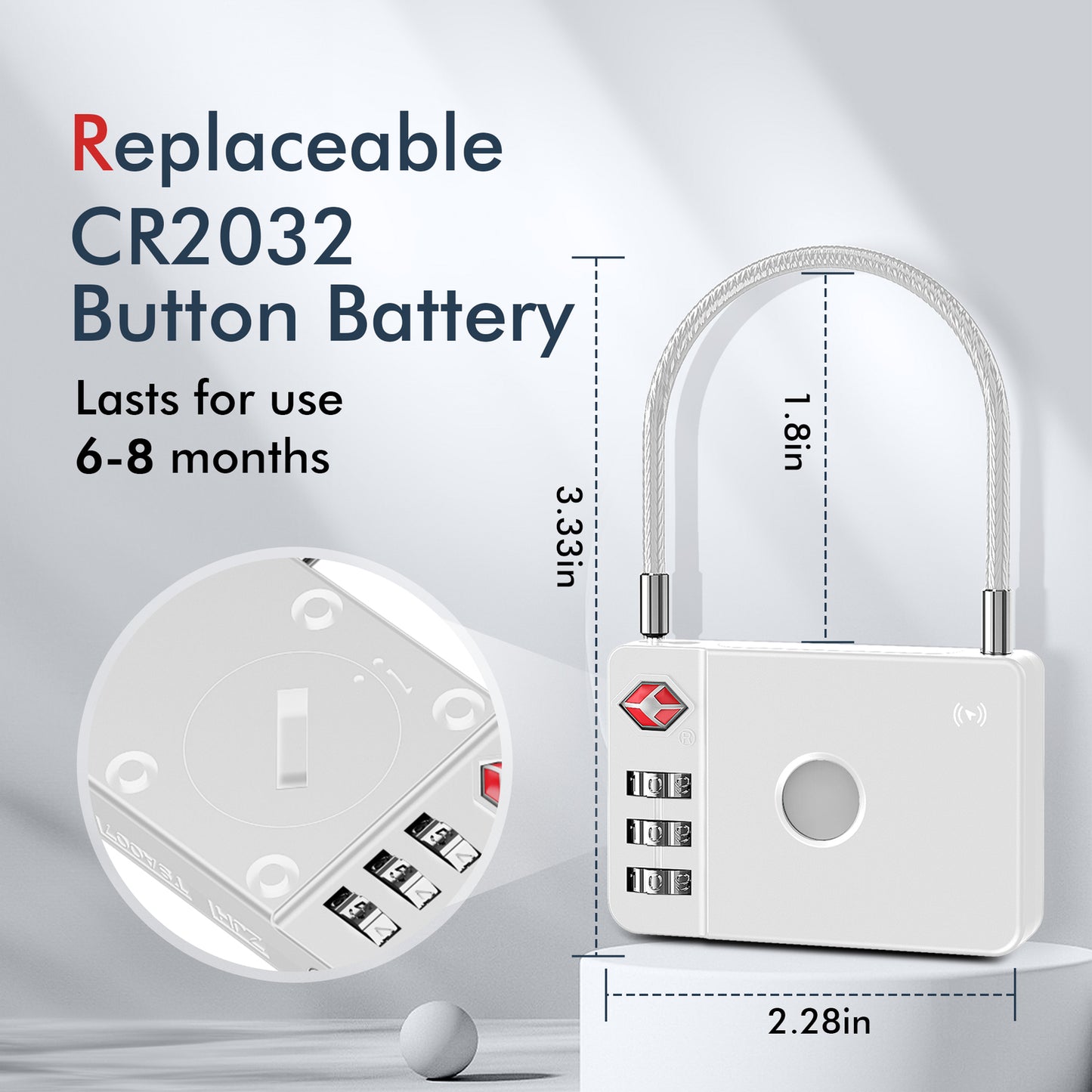 MILI LOKALIZATOR GPS BLUETOOTH MILOCK TRACKER HD-P16-L (APPLE ONLY) KŁÓDKA DO BAGAŻU BIAŁY