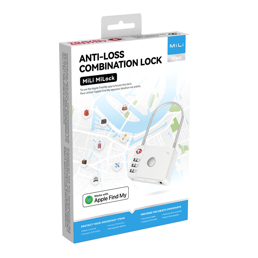 MILI LOKALIZATOR GPS BLUETOOTH MILOCK TRACKER HD-P16-L (APPLE ONLY) KŁÓDKA DO BAGAŻU BIAŁY