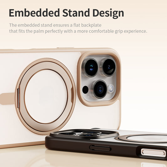 ROCK ETUI ROTATING STAND SOFT TOUCH SERIES MAGNETIC DO IPHONE 16 PRO ZŁOTE