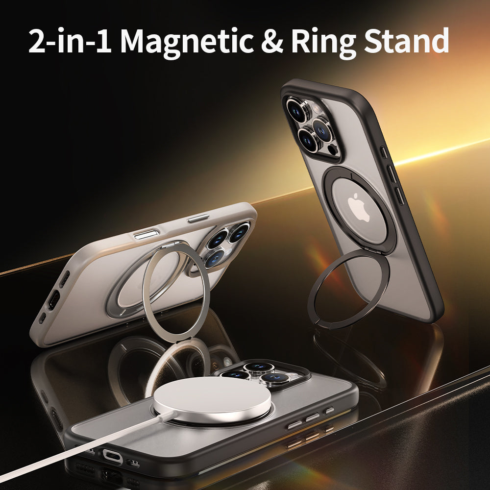 ROCK ETUI CRYSTAL ROTATING TOUCH SERIES MAGNETIC DO IPHONE 16 PRO CZARNE