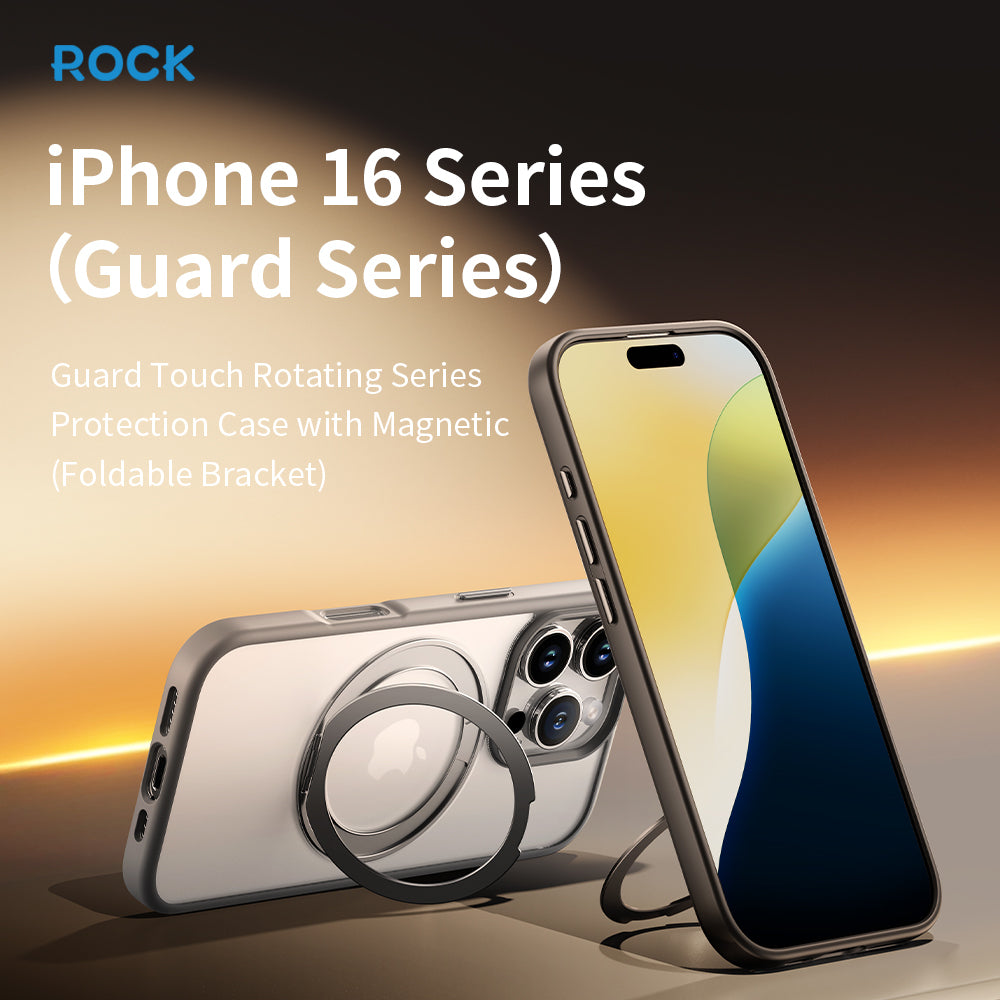 ROCK ETUI CRYSTAL ROTATING TOUCH SERIES MAGNETIC DO IPHONE 16 PRO CZARNE