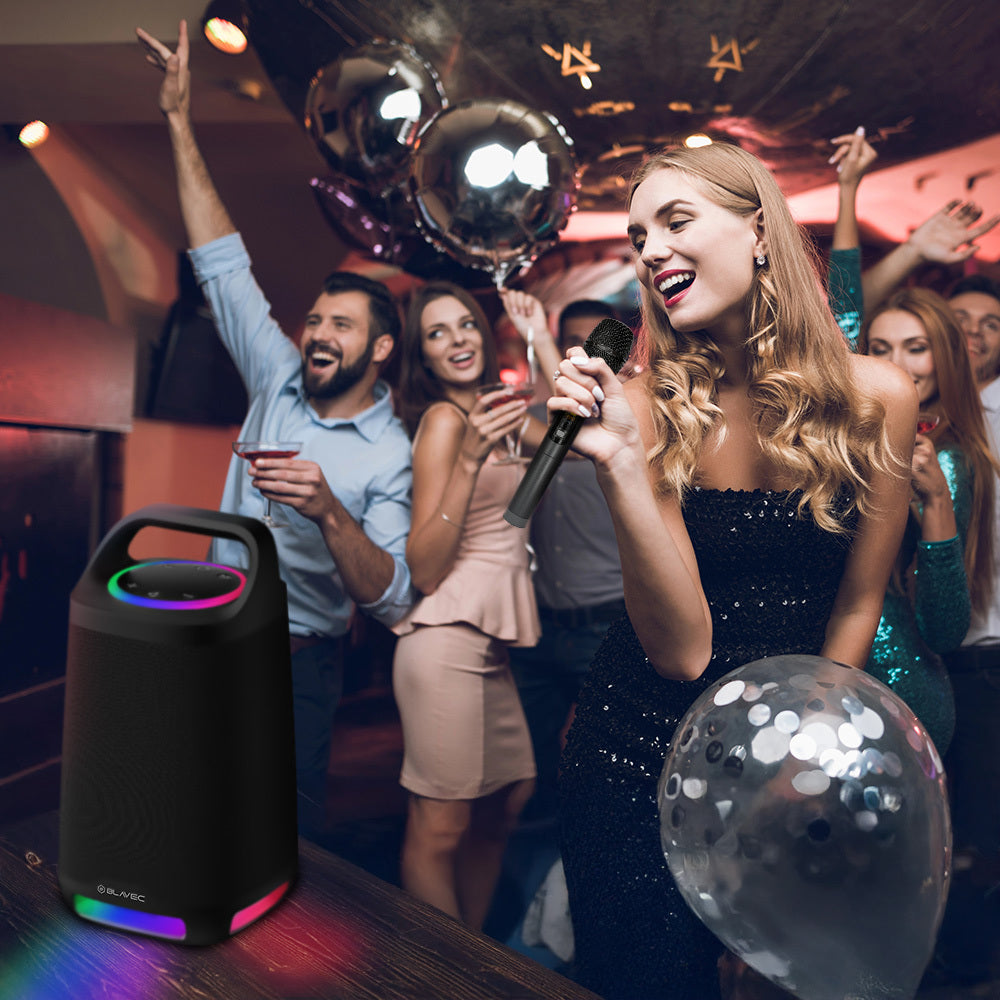 BLAVEC GŁOŚNIK BEZPRZEWODOWY BLUETOOTH TWS WS-01 KARAOKE - 160W Z MIKROFONEM (WS01-MB) CZARNY