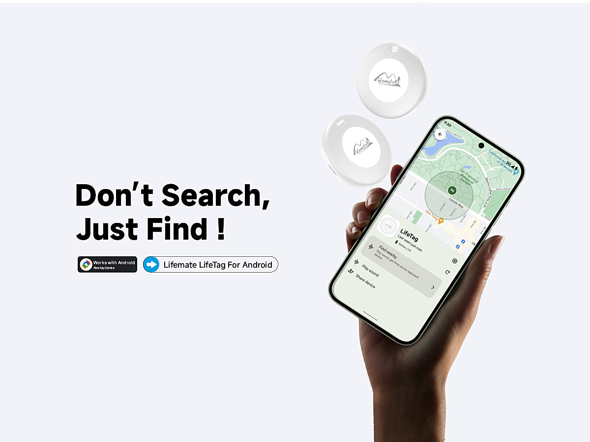 LIFEMATE LOKALIZATOR GPS BLUETOOTH LIFETAG TRACKER HD-P16-3 ANDROID + ETUI BRELOK BIAŁY