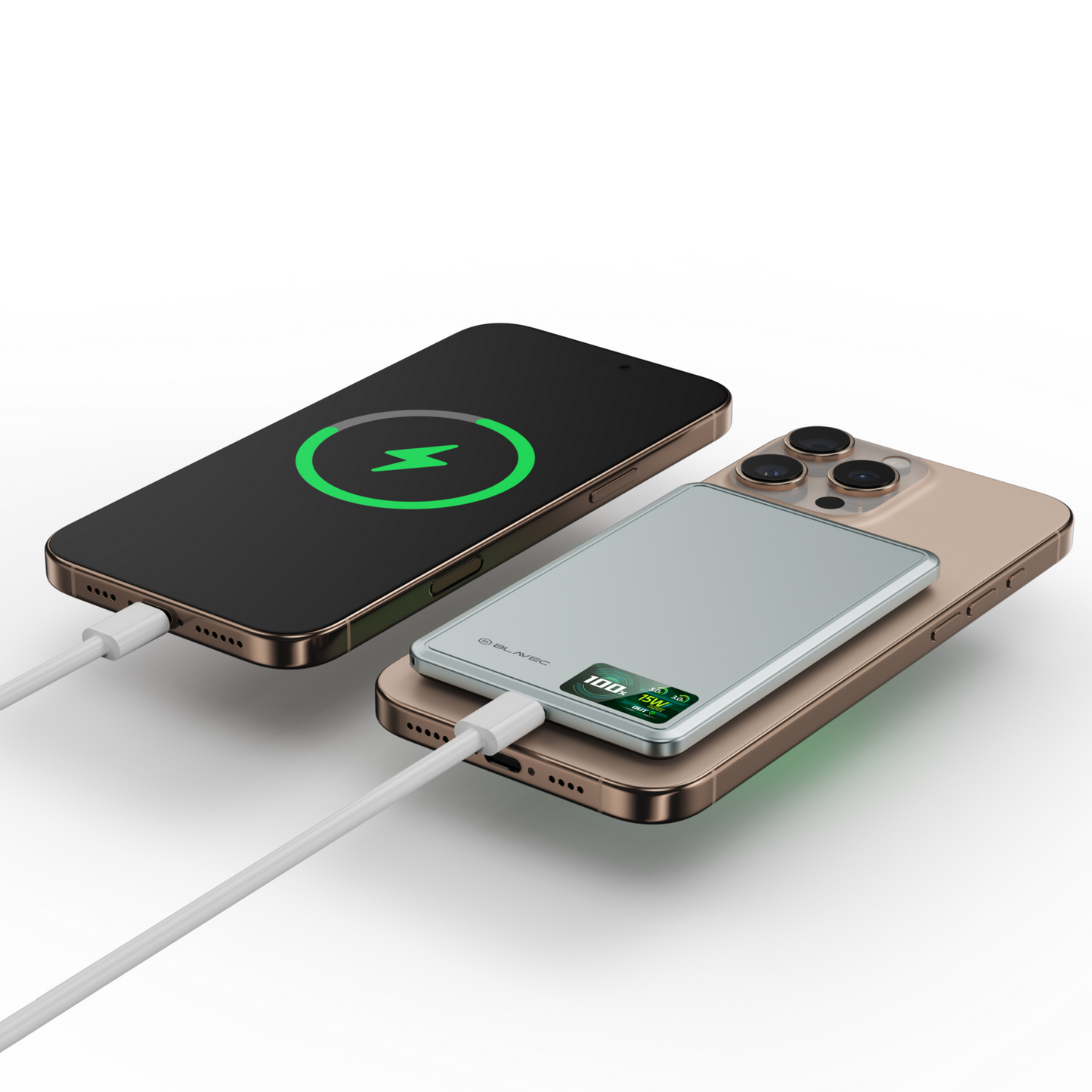 BLAVEC POWER BANK 10000MAH BJ-03 SLIM 13,5MM - TYPE C - 22,5W MAGNETIC MAGSAFE 3 IN 1 (PBBJ03-MC10G) GREY