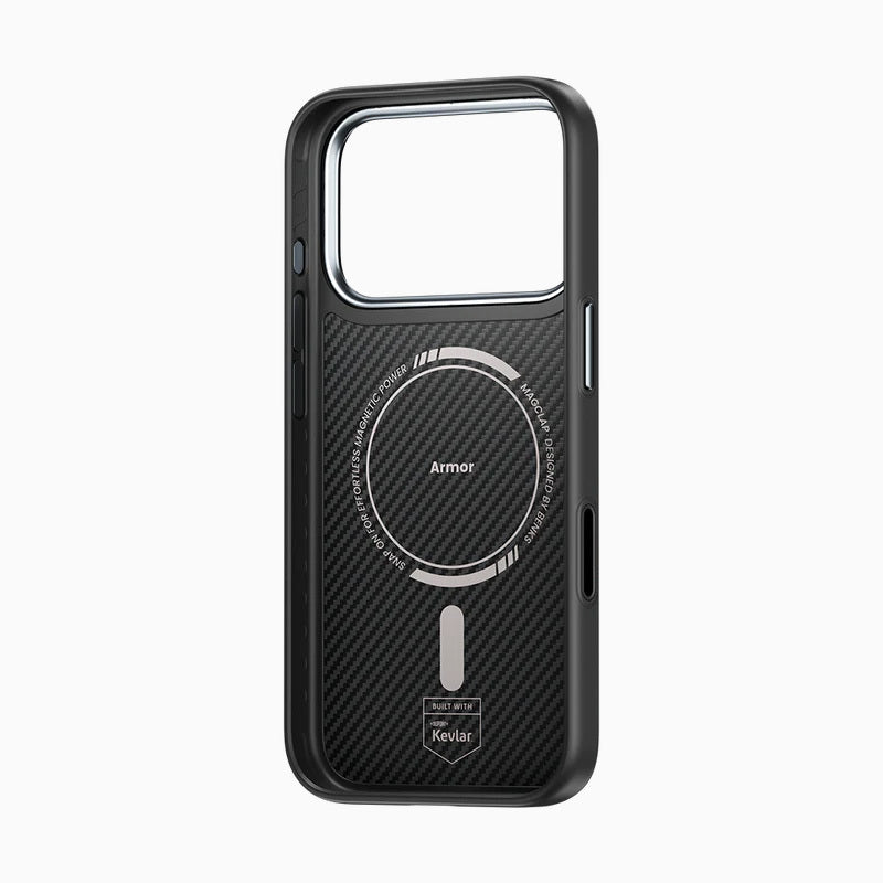 BENKS ETUI MAGNETIC ARMOR PRO KEVLAR METAL FRAME 600D (A070) DO IPHONE 17 PRO MAX CZARNY (CAMERA CONTROL BUTTON)