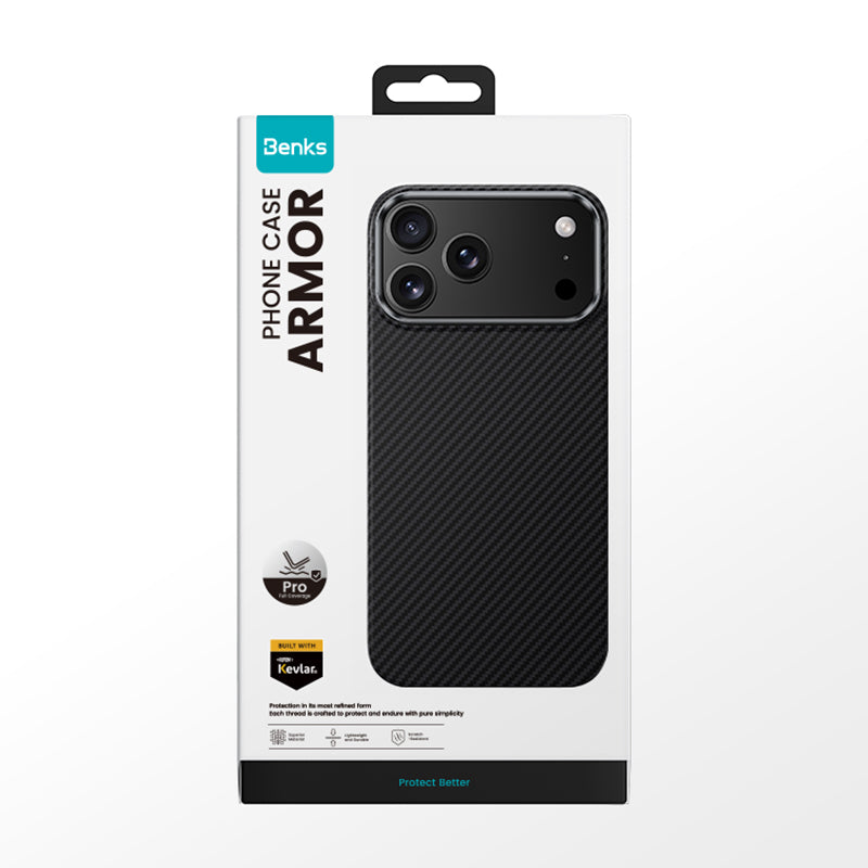 BENKS ETUI MAGNETIC ARMOR PRO KEVLAR METAL FRAME 600D (A070) DO IPHONE 17 PRO MAX CZARNY (CAMERA CONTROL BUTTON)