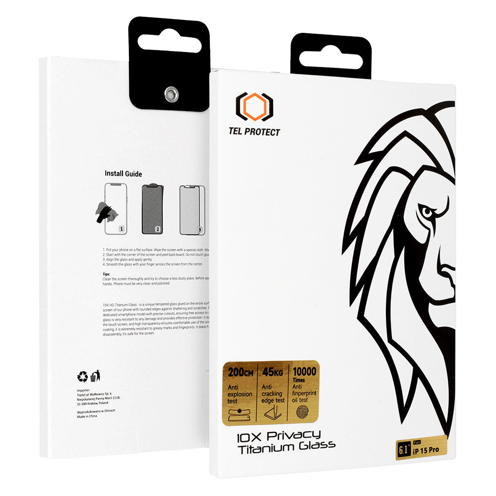 HARTOWANE SZKŁO TEL PROTECT 10X PRIVACY TITANIUM DO IPHONE 17 PRO