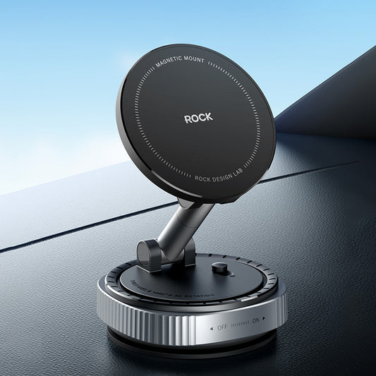 ROCK UCHWYT SAMOCHODOWY QS6 PRÓŻNIOWY MAGNETYCZNY CZARNY