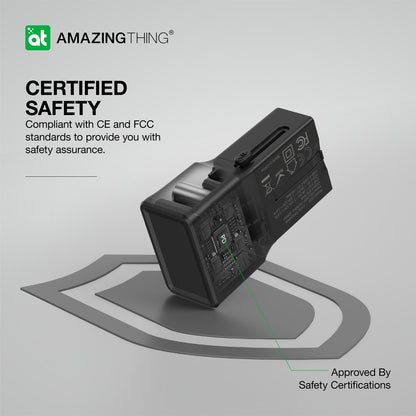 AMAZING THING WALL CHARGER ADAPTER EXPLORER PRO 4 IN 1 EP24004BK US/UK/EU/AU/JP/CN - USB + TYPE C - BLACK