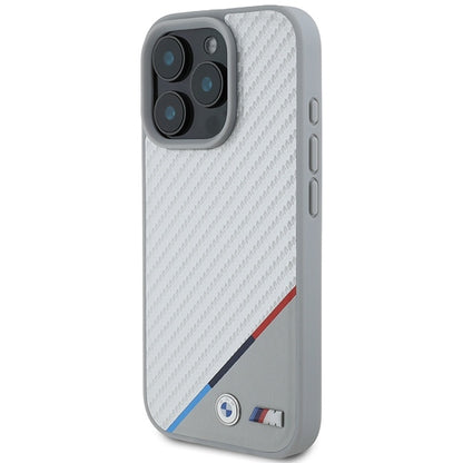 ORIGINAL CASE BMW M CARBON TRICOLOR LINE MAGSAFE BMHMP16L23PUDTS FOR IPHONE 16 PRO GREY