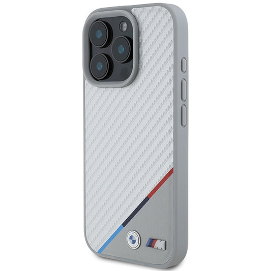 ORIGINAL CASE BMW M CARBON TRICOLOR LINE MAGSAFE BMHMP16L23PUDTS FOR IPHONE 16 PRO GREY