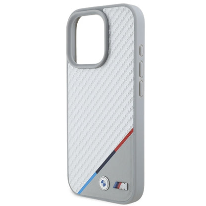 ORIGINAL CASE BMW M CARBON TRICOLOR LINE MAGSAFE BMHMP16L23PUDTS FOR IPHONE 16 PRO GREY