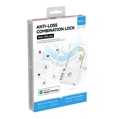 MILI LOKALIZATOR GPS BLUETOOTH MILOCK TRACKER HD-P16-L (APPLE ONLY) KŁÓDKA DO BAGAŻU BIAŁY