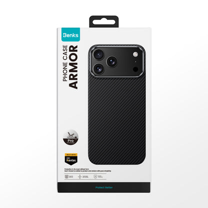 BENKS ETUI MAGNETIC ARMOR PRO KEVLAR METAL FRAME 600D (A070) DO IPHONE 17 PRO MAX CZARNY (CAMERA CONTROL BUTTON)